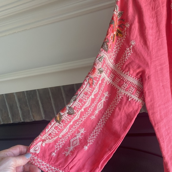 NWT Johnny Was Paola Peasant Tie Blouse in Size M - Picture 8 of 13